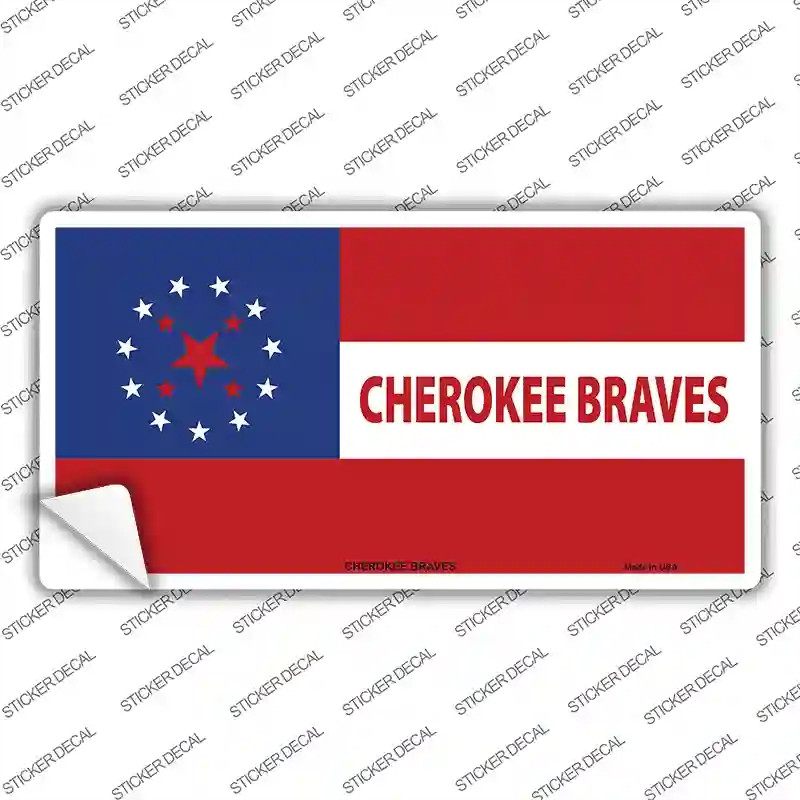 LP-1867s-XL Cherokee Braves Flag Novelty Sticker Decal, Extra Large