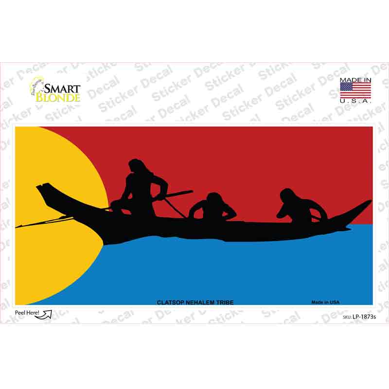 LP-1873s-M Clatsop-Nehalem Tribe Flag Novelty Sticker Decal, Medium