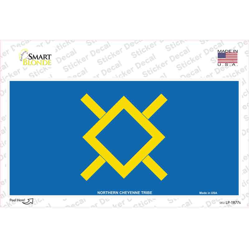 LP-1877s-M Northern Cheyenne Flag Novelty Sticker Decal, Medium