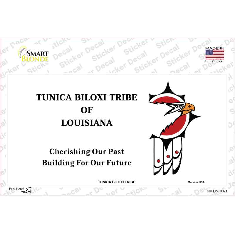 LP-1882s-M Tunica Biloxi Flag Novelty Sticker Decal, Medium