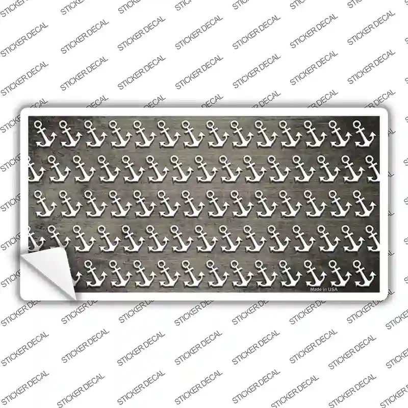 LP-7254s-XL Tan White Anchor Oil Rubbed Novelty Sticker Decal, Extra Large