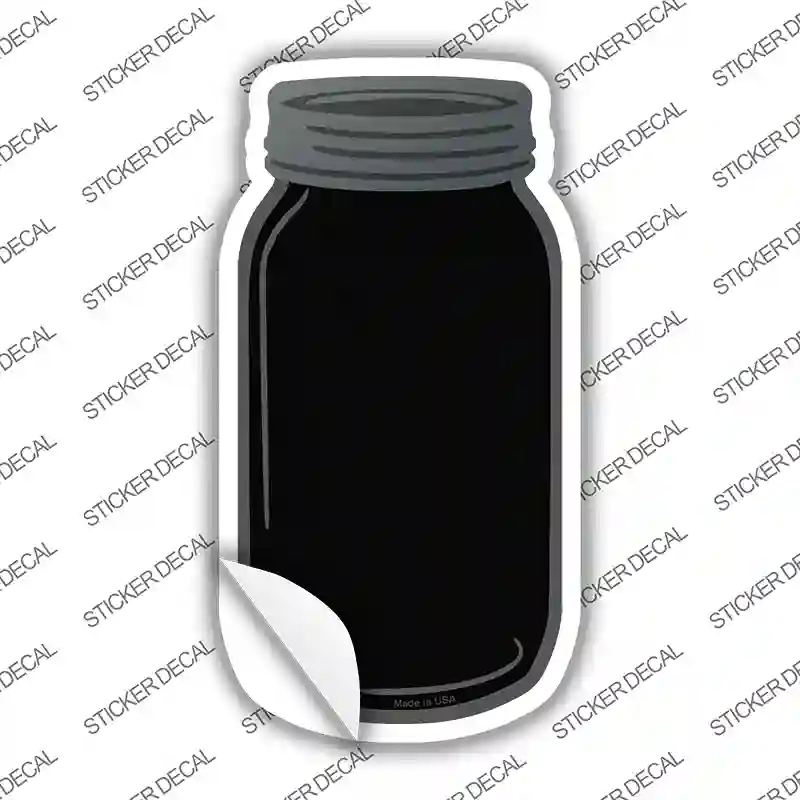 MJ-002s-S Black Novelty Mason Jar Sticker Decal, Small