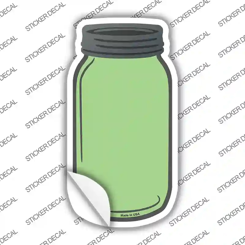 MJ-013s-L Lime Green Novelty Mason Jar Sticker Decal, Large