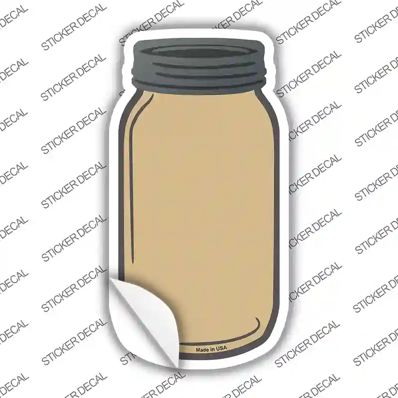MJ-015s-L Gold Novelty Mason Jar Sticker Decal, Large