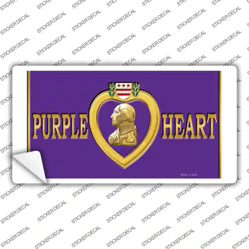 LP-9004s-L Purple Heart Novelty Sticker Decal, Large