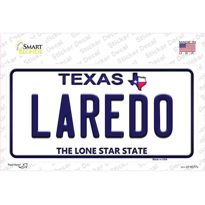 LP-9377s-M Laredo Texas Novelty Sticker Decal, Medium