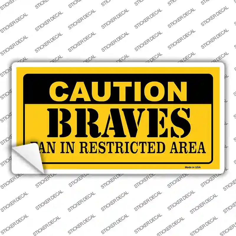 LP-2625s-XL Caution Braves Fan Novelty Sticker Decal, Extra Large