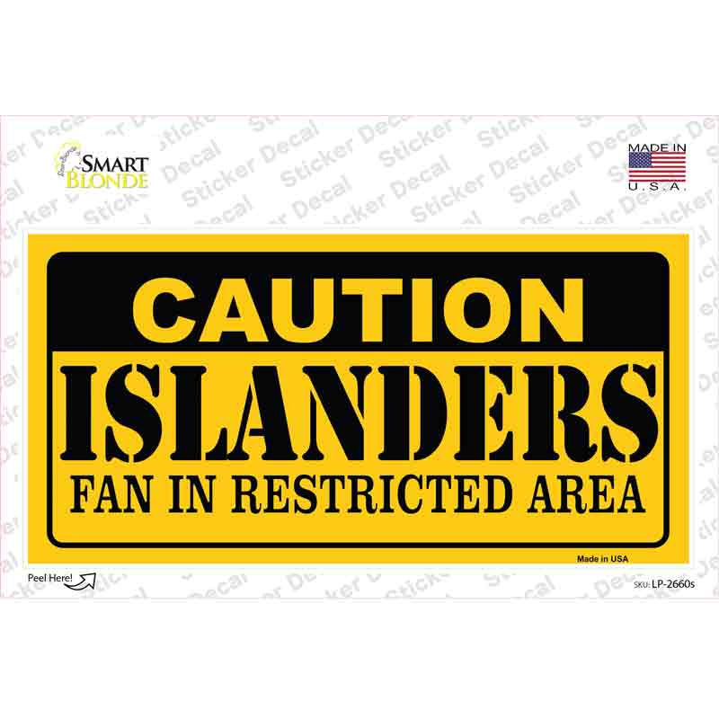 LP-2660s-M Caution Islanders Novelty Sticker Decal, Medium