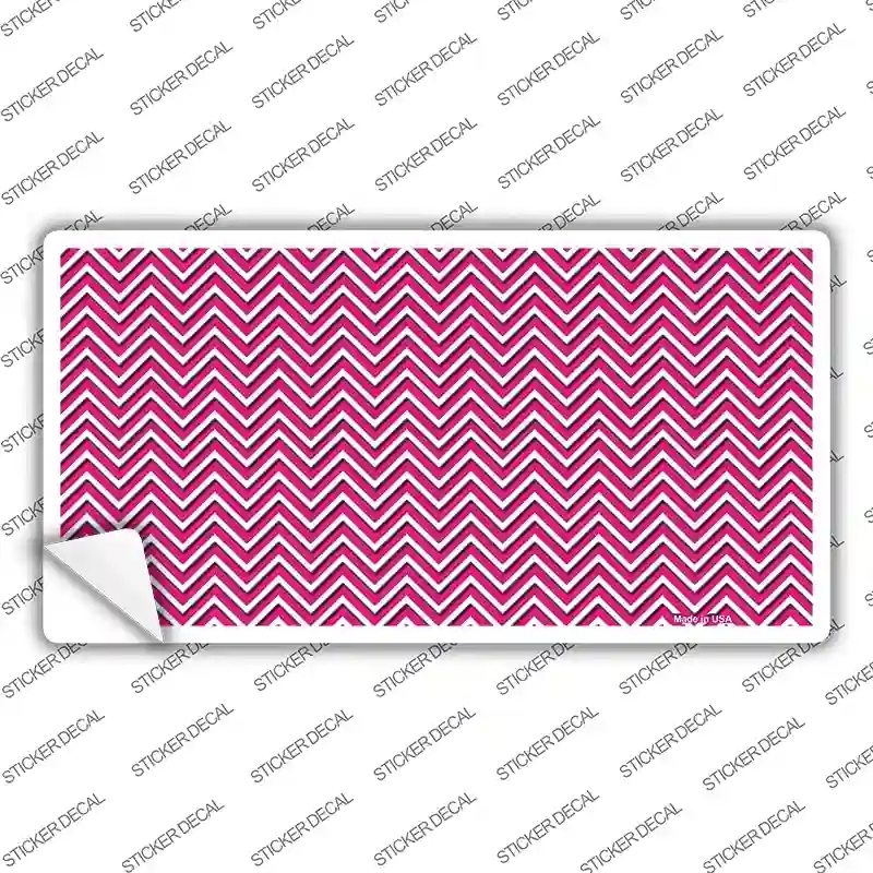 LP-2690s-S Pink White Chevron Novelty Sticker Decal, Small