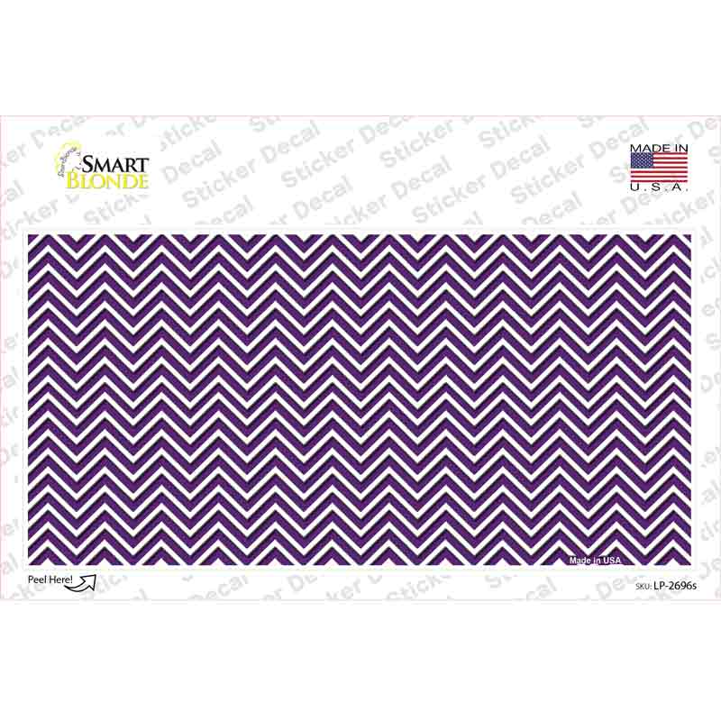 LP-2696s-M Purple White Chevron Novelty Sticker Decal, Medium