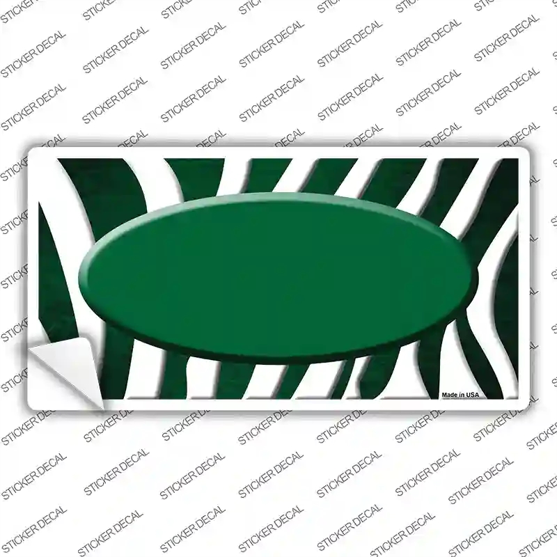 LP-6938s-S Green White Zebra Oval Oil Rubbed Novelty Sticker Decal, Small