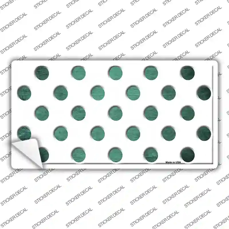 LP-6971s-S Mint White Dots Oil Rubbed Novelty Sticker Decal, Small