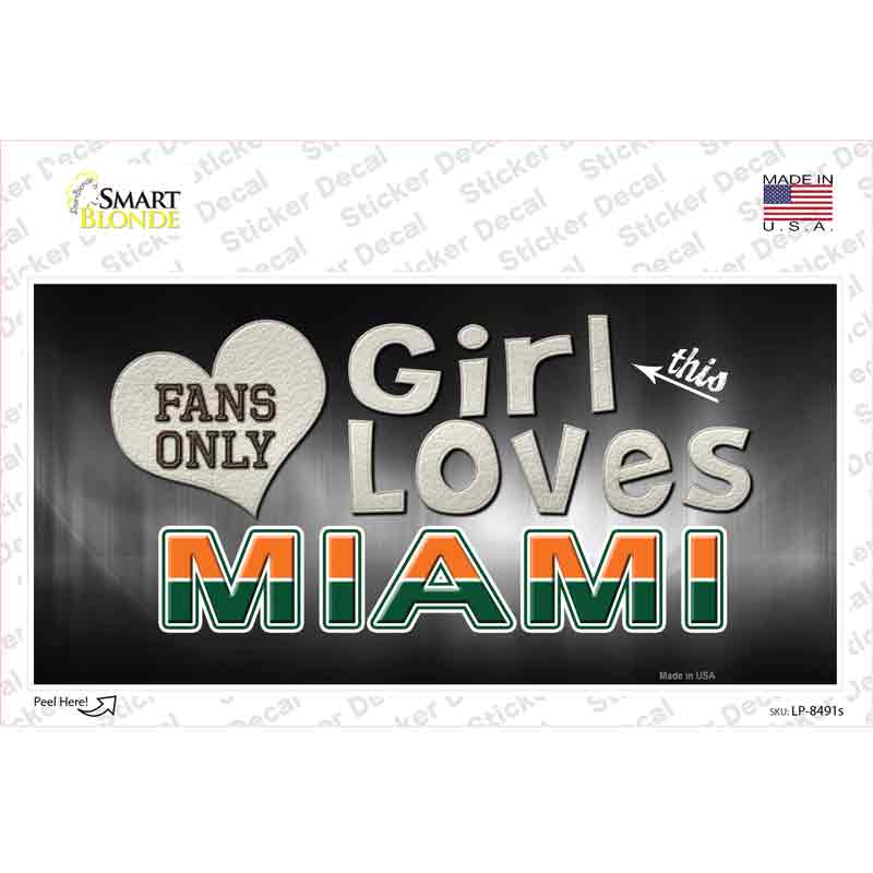 LP-8491s-M This Girl Loves Miami Novelty Sticker Decal, Medium