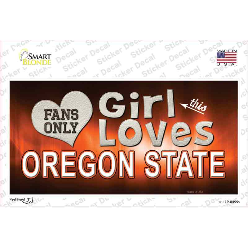 LP-8499s-M This Girl Loves Oregon State Novelty Sticker Decal, Medium