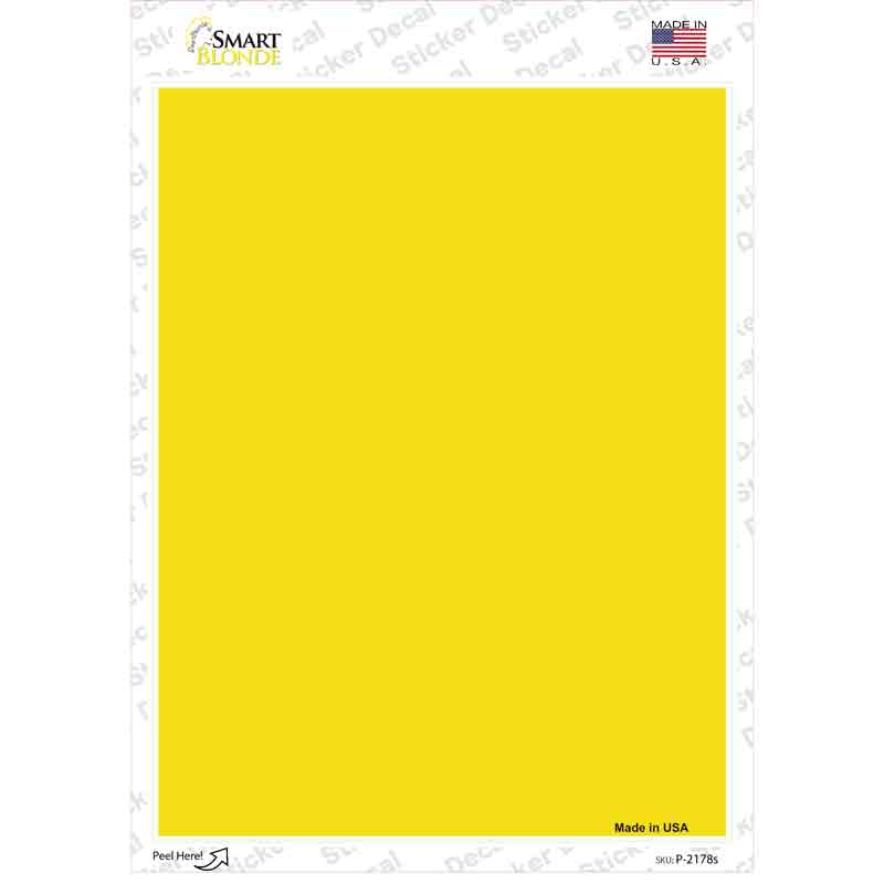 P-2178s-M Solid Yellow Novelty Rectangle Sticker Decal, Medium