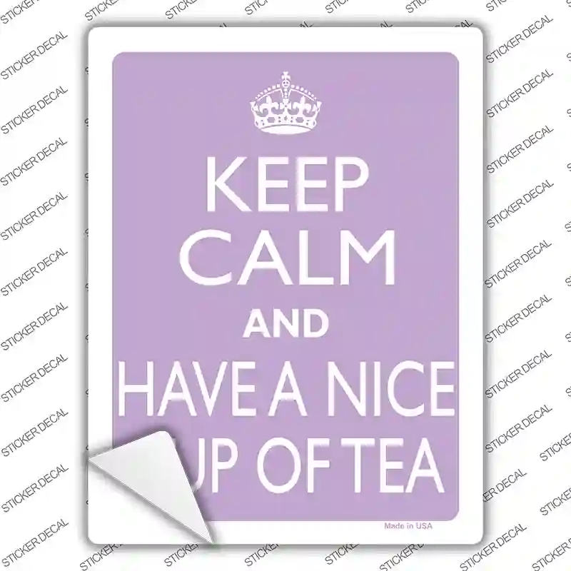 P-2197s-L Have A Nice Cup of Tea Novelty Rectangle Sticker Decal, Large