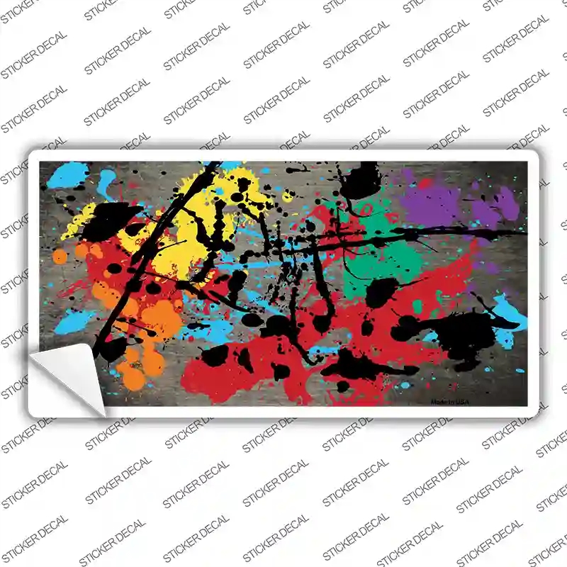 LP-7795s-L Tan Splatter Oil Rubbed Novelty Sticker Decal, Large