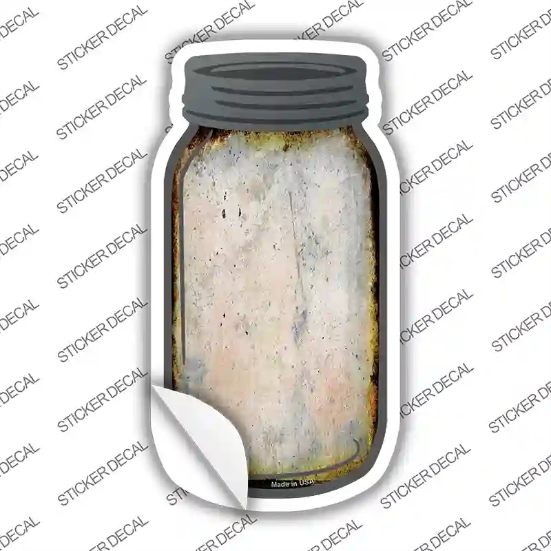MJ-019s-S Rusty Blank Novelty Mason Jar Sticker Decal, Small