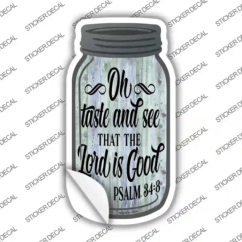 MJ-144s-L Taste & See Verse Novelty Mason Jar Sticker Decal, Large