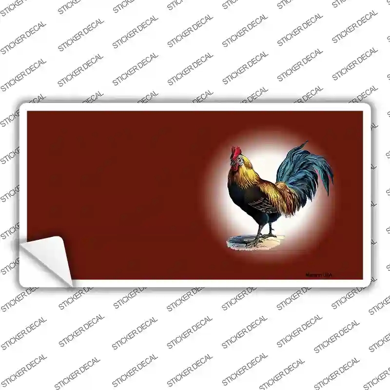 LP-7802s-XL Rooster Offset Red Novelty Sticker Decal, Extra Large