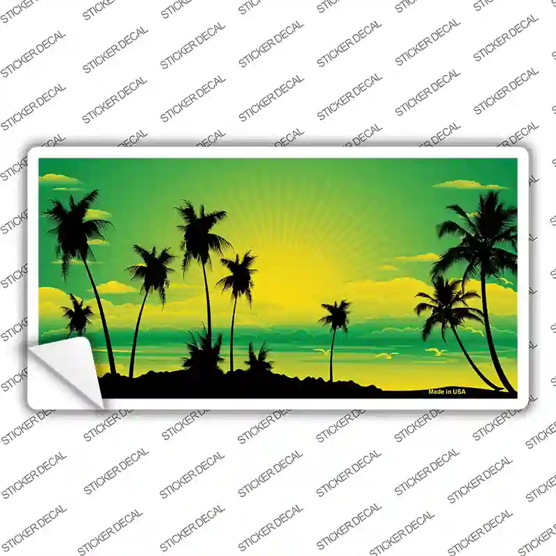 LP-7873s-L Sunset Yellow Green Novelty Sticker Decal, Large