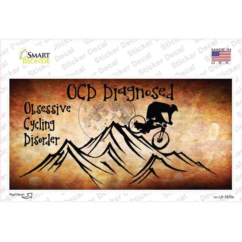 LP-7970s-M OCD Diagnosed Novelty Sticker Decal, Medium