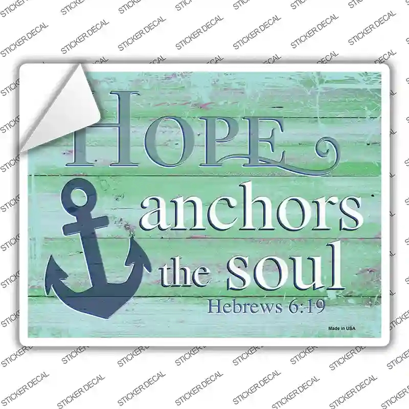 P-3542s-S Hope Anchors the Soul Novelty Rectangular Sticker Decal, Small
