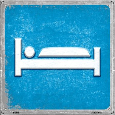 SQ-878 12 x 12 in. Bed Novelty Metal Square Sign