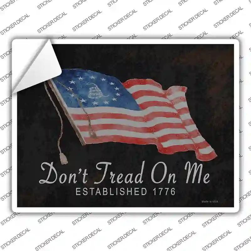 P-4063s-L Dont Tread on Me Est 1776 Novelty Rectangle Sticker Decal, Large