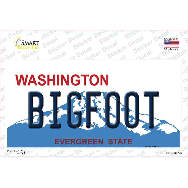 LP-8670s-M Bigfoot Washington Novelty Sticker Decal, Medium