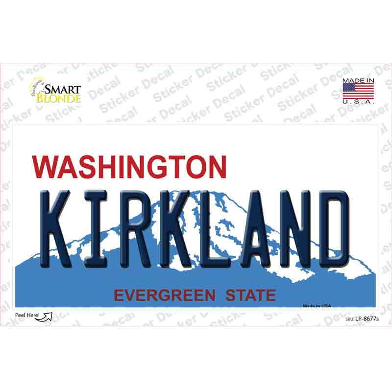 LP-8677s-M Kirkland Washington Novelty Sticker Decal, Medium