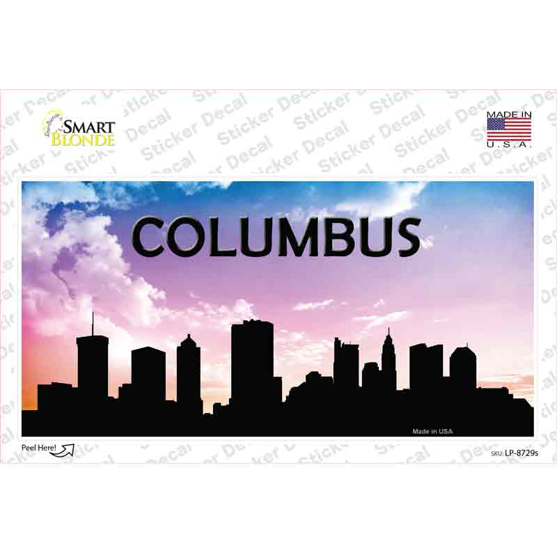 LP-8729s-M Columbus Silhouette Novelty Sticker Decal, Medium
