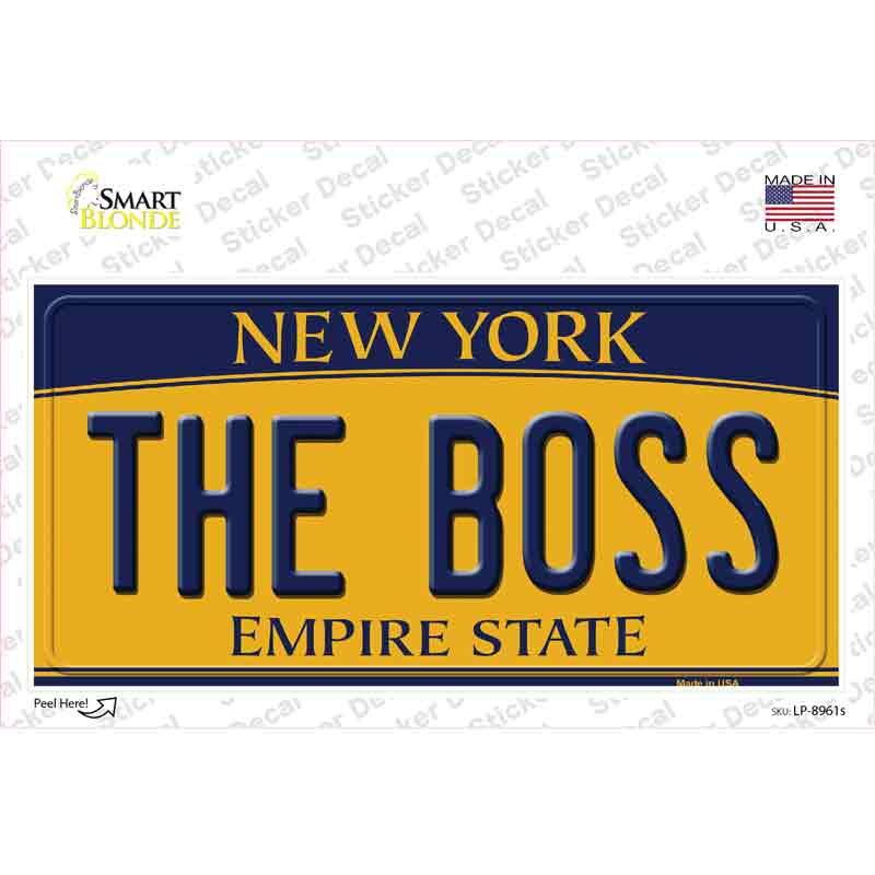 LP-8961s-M The Boss   York Novelty Sticker Decal, Medium