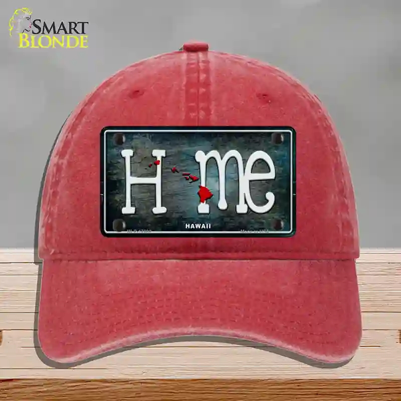 HAT13-MLP-12002 Hawaii Home State Outline Novelty License Plate Hat, Unconstructed Cotton - Red