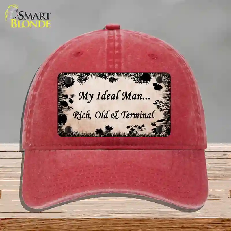 HAT13-MLP-1227 Rich Old & Terminal Novelty License Plate Hat, Unconstructed Cotton - Red