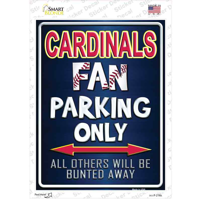 P-216s-M Cardinals Red Novelty Rectangle Sticker Decal, Medium
