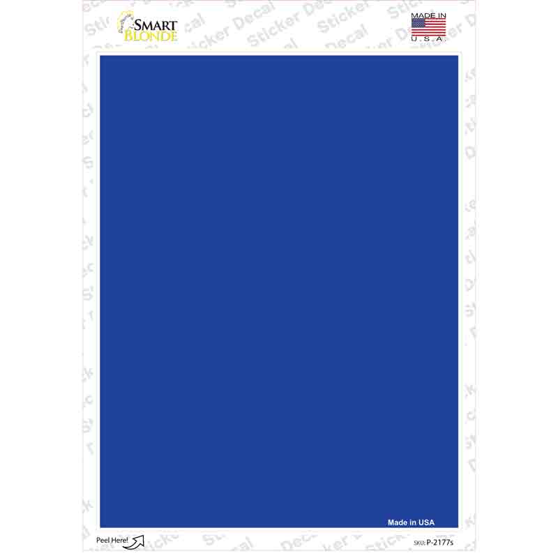 P-2177s-M Solid Blue Novelty Rectangle Sticker Decal, Medium