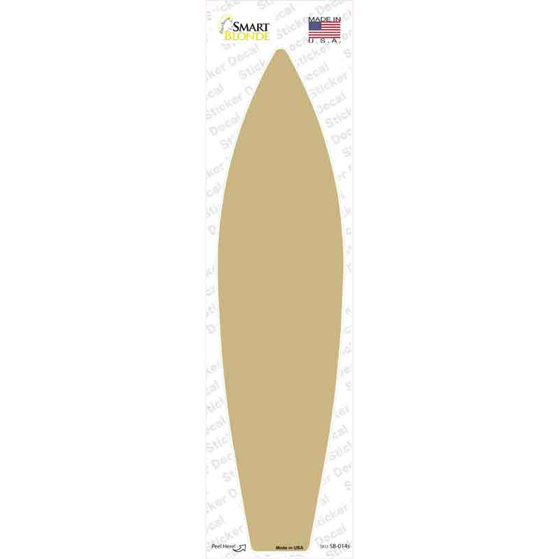 SB-014s-M Gold Solid Novelty Surfboard Sticker Decal, Medium