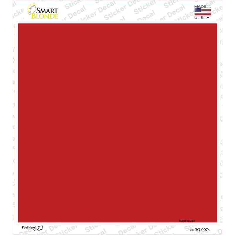 SQ-007s-M Red Solid Novelty Square Sticker Decal, Medium