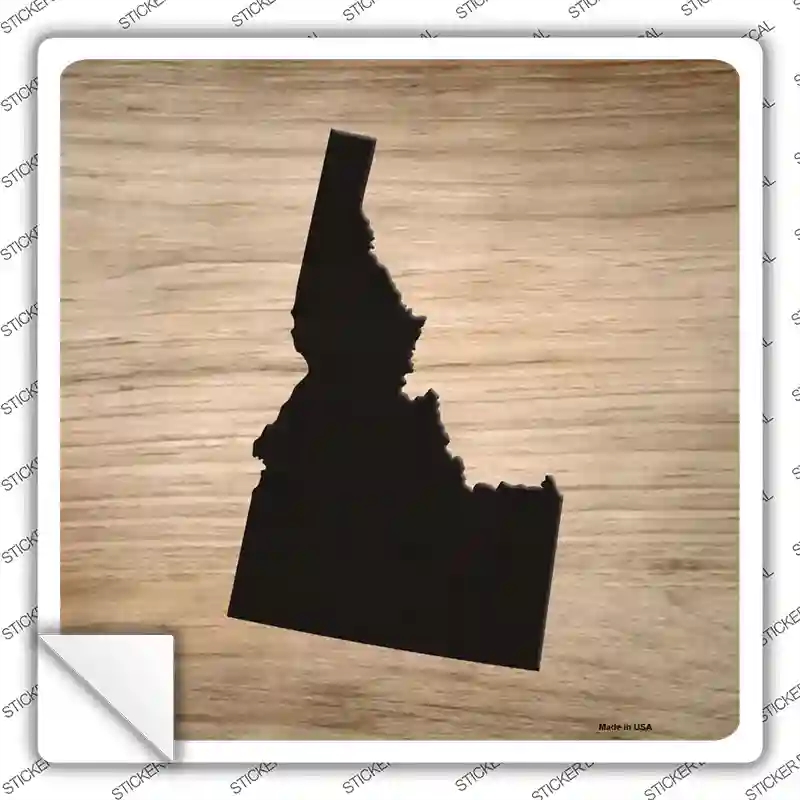 SQ-1064s-S Idaho Shape Letter Tile Novelty Square Sticker Decal, Small