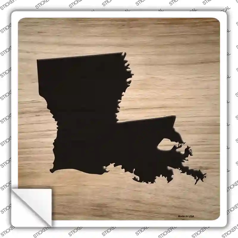 SQ-1070s-L Louisiana Shape Letter Tile Novelty Square Sticker Decal, Large
