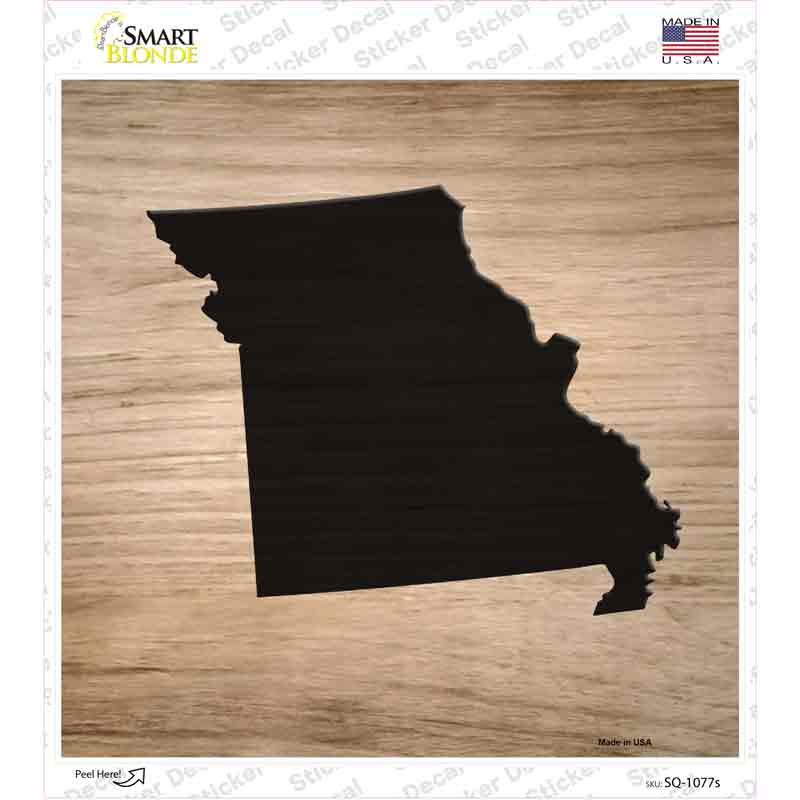 SQ-1077s-M Missouri Shape Letter Tile Novelty Square Sticker Decal, Medium
