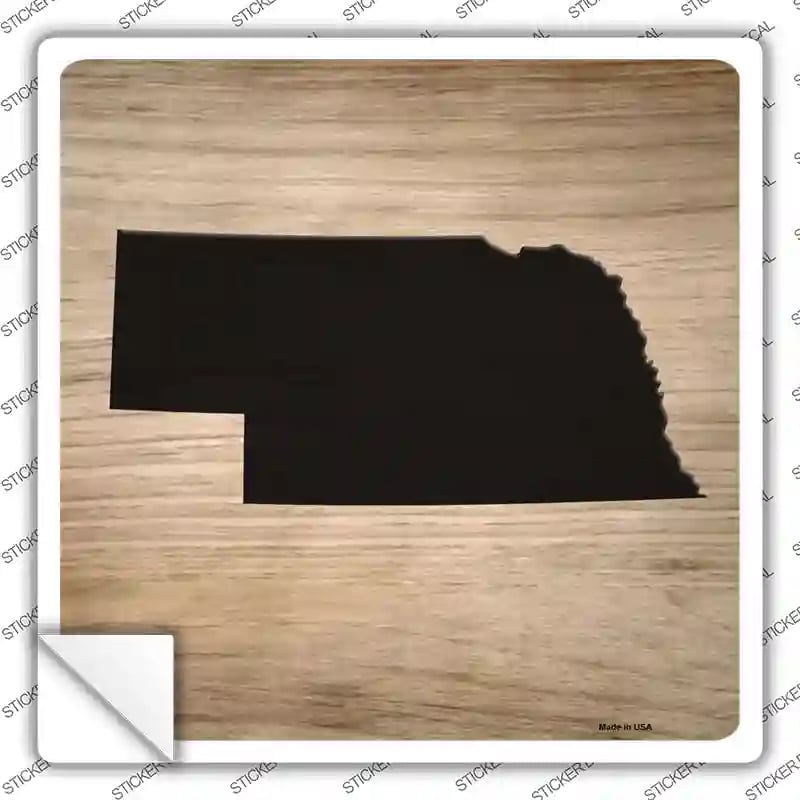 SQ-1079s-S Nebraska Shape Letter Tile Novelty Square Sticker Decal, Small