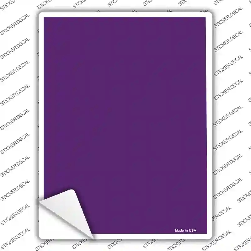 P-2182s-L Solid Purple Novelty Rectangle Sticker Decal, Large