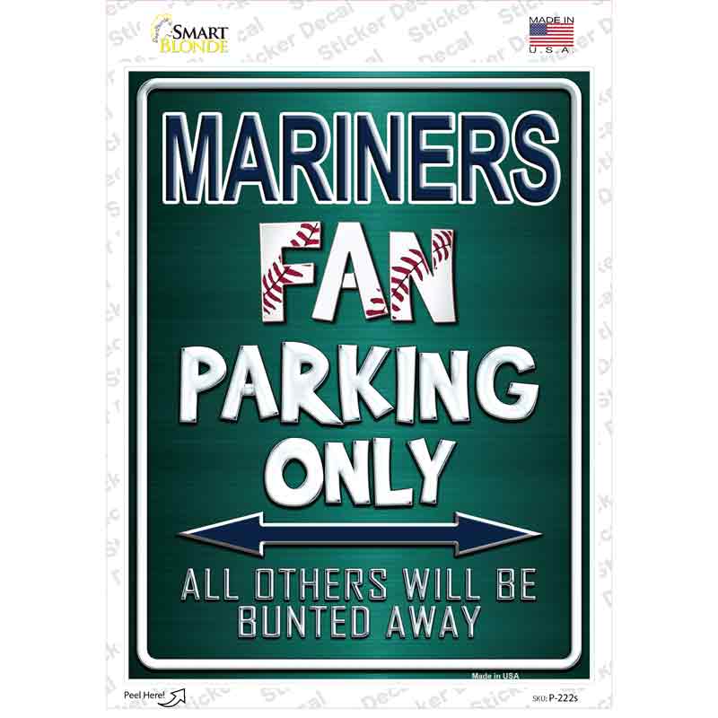 P-222s-M Mariners Novelty Rectangle Sticker Decal, Medium