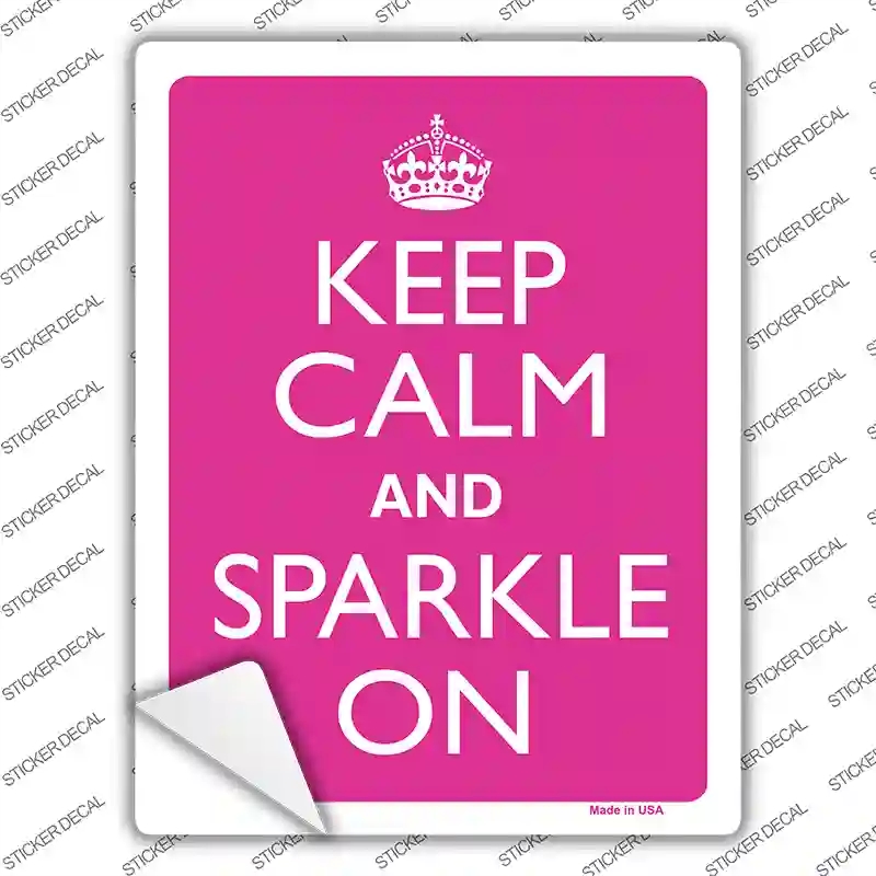 P-2252s-S Keep Calm Sparkle on Novelty Rectangle Sticker Decal, Small