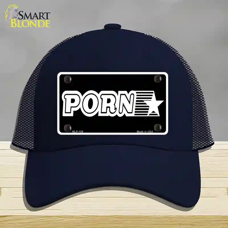 HAT16-MLP-109 Porn Star Novelty License Plate Hat, Mesh - Navy