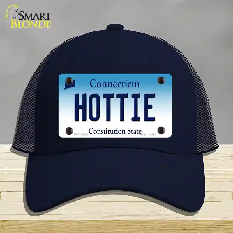 HAT16-MLP-10905 Hottie Connecticut Novelty License Plate Hat, Mesh - Navy