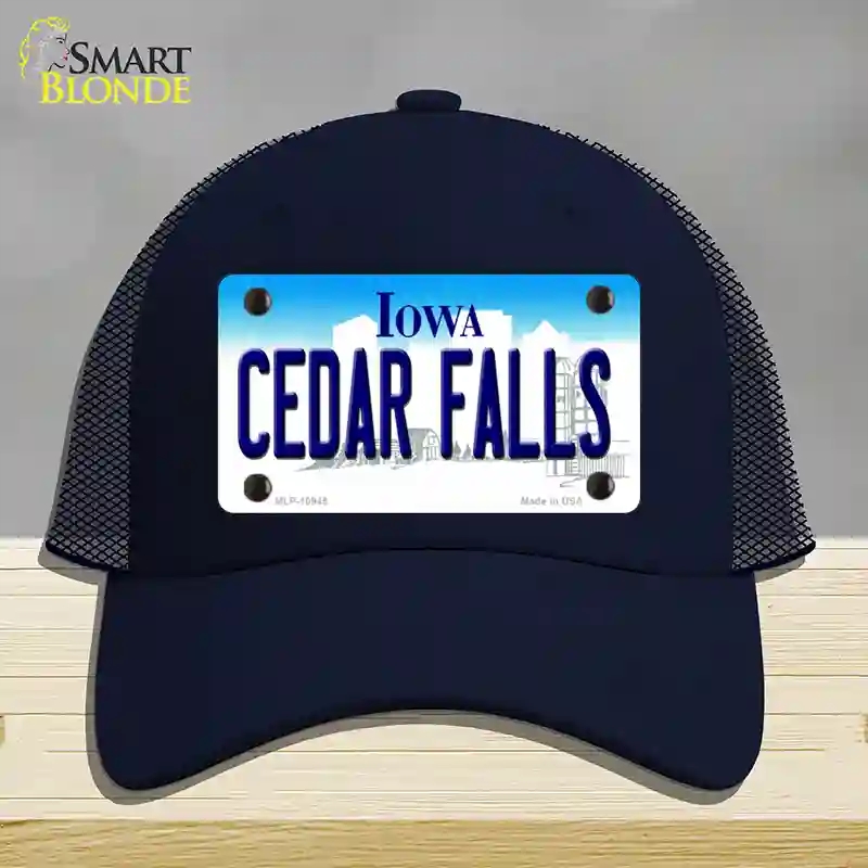 HAT16-MLP-10945 Cedar Falls Iowa Novelty License Plate Hat, Mesh - Navy