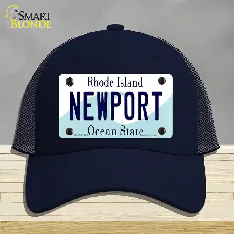 HAT16-MLP-11183   Port Rhode Island State Novelty License Plate Hat, Mesh - Navy